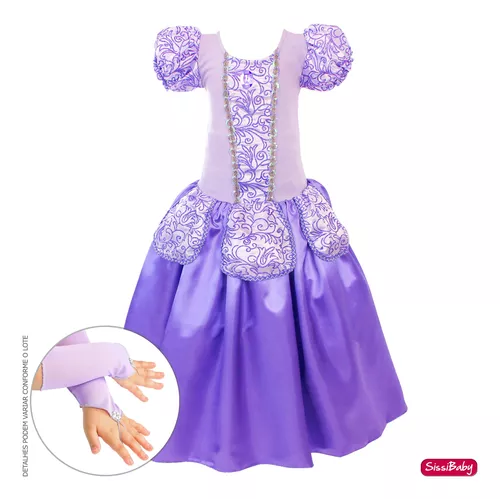 Fantasia Princesinha Sofia Lilas Bebe Infantil Carnaval Luxo