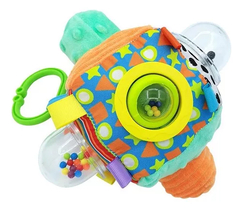 Pelota sensorial con sonajero para bebe