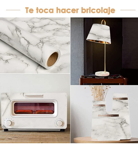 Papel Tapiz Autoadhesivo Mármol 40x1000 Cm, Prueba De Aceite