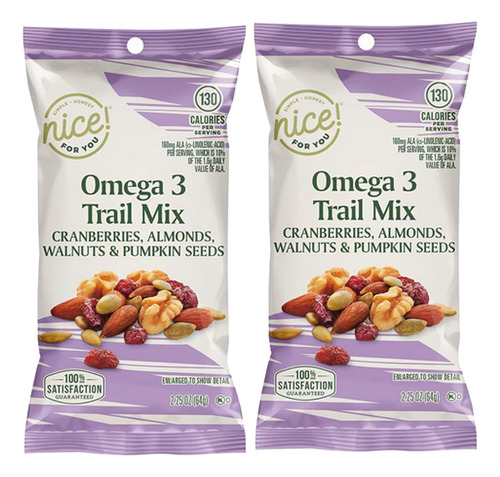 Genérico Omega 3 Nut Fruit Trail Mix On The Go Snack Mini Bo