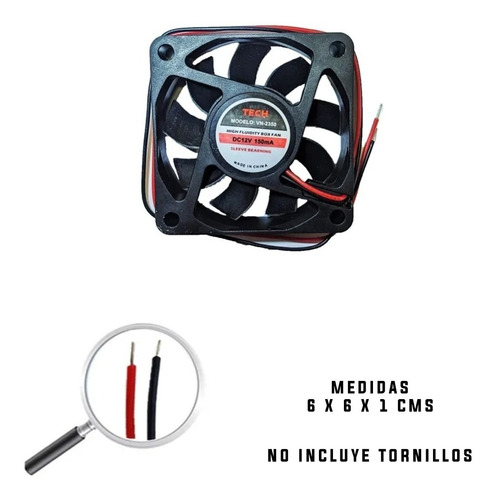 Ventilador 12v 6x6x1,5 Cms / Eleco