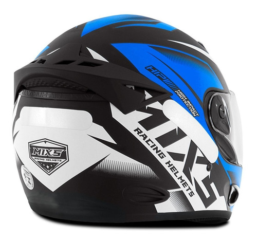Capacete Moto Mixs Mx2 Storm Carbon Fosco Protork Cor Azul Tamanho do capacete 60