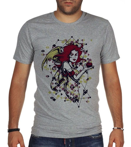 Remera De Hombre Mujer Con Alas Manzana En La Mano Art