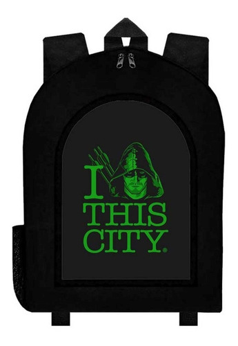 Mochila Green Arrow Flecha Verde  Adulto / Escolar C20