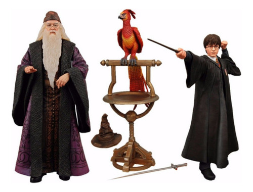 Professor Dumbledore E Harry Potter Em Câmara Secreta Neca