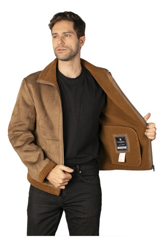 Chamarra De Gamuza Para Hombre Gam7063 Abrigo Greenlander