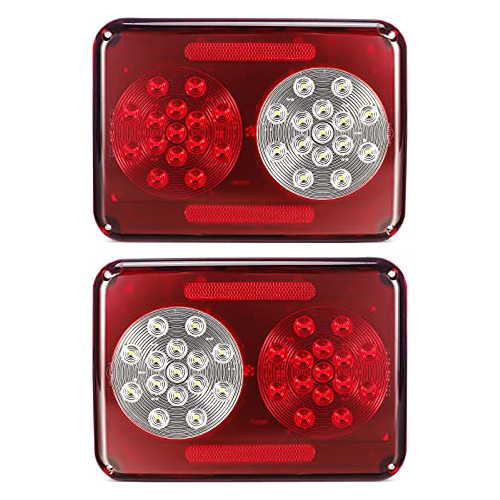 2 Luces Traseras Dobles De Remolque Luz De Freno, Giro ...