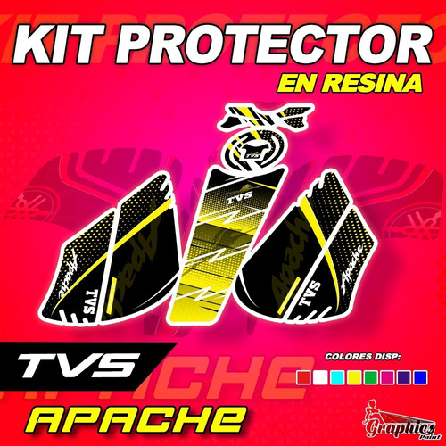 Calcomanias Protector De Tanque Tvs Apache 160 - 180 2v