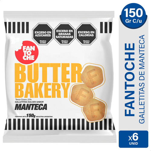 Dulce Fantoche Butter Bakery manteca pack x 6