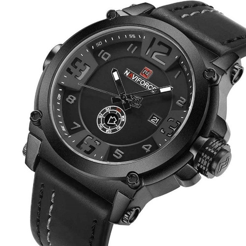 Relógio Masculino Esportivo Militar Naviforce Pulseira Couro