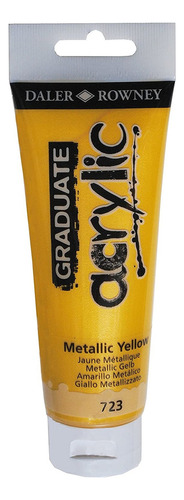 Tinta Acrilica Graduate Amarelo Metalizado Daler Rowney Cor 723 Metallic Yellow