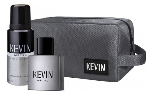 Kit Kevin Perfume + Desodorante + Neceser - Metal