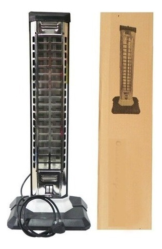 Estufa Eléctrica De Pie Cuarzo 2 Velas 600/1200 Watts Color Negro