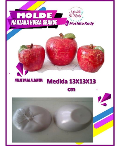 Manzana Grande Molde 3d Para Yeso, Alcancía (sin Ranura)