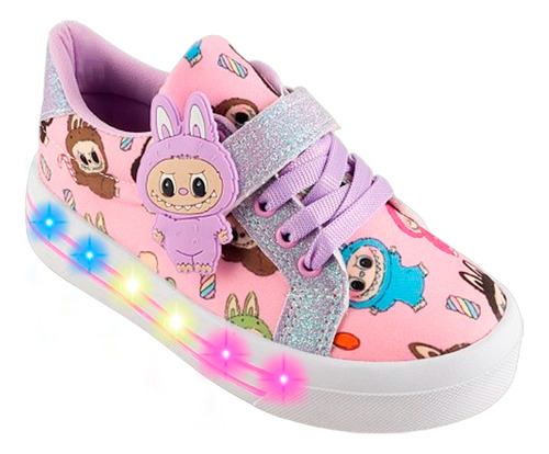 Tenis Labubus The Monsters Macaron Niñas Luces Leds 1026-ll