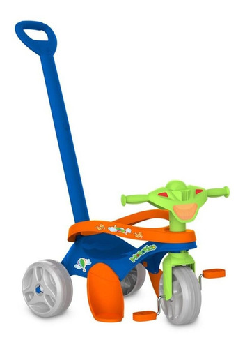 Triciclo Infantil Mototico Passeio E Pedal Azul Bandeirante