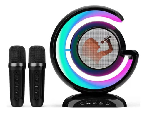 Parlante Karaoke Bluetooth Luz Colorida Micrófono Dual