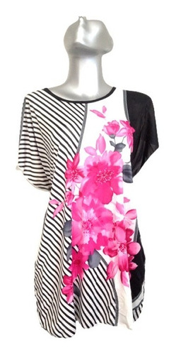 Imagen 1 de 2 de Maxi Blusa Casual Elegante Para Hogar Trabajo Floral Bon
