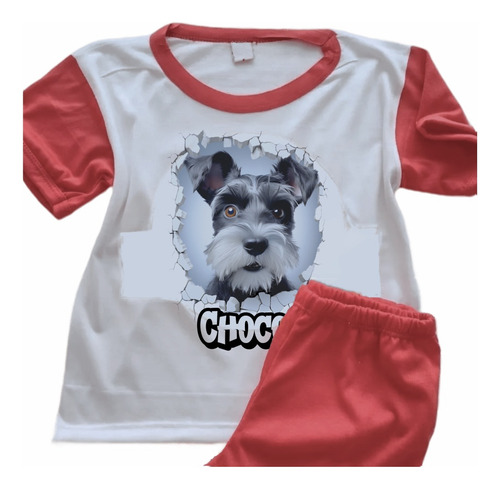 Pijamas Perro Schnauzer Infantil Personalizado Nombre 6409
