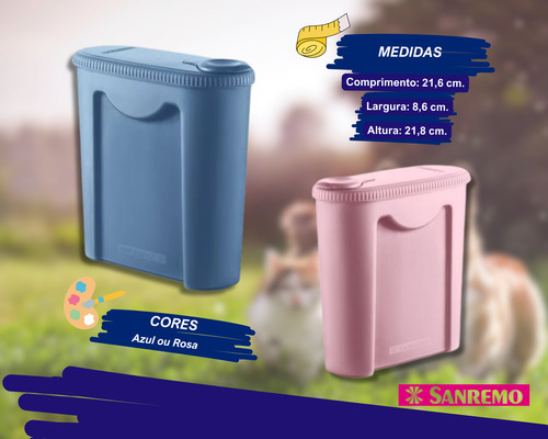 Porta Ração Pote Com Tampa Pet Gato Cachorro Dispenser