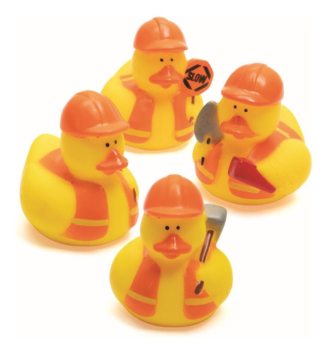 Fun Express Patos De Goma De Construcción Juego De 12 Pat. Color Amarillo