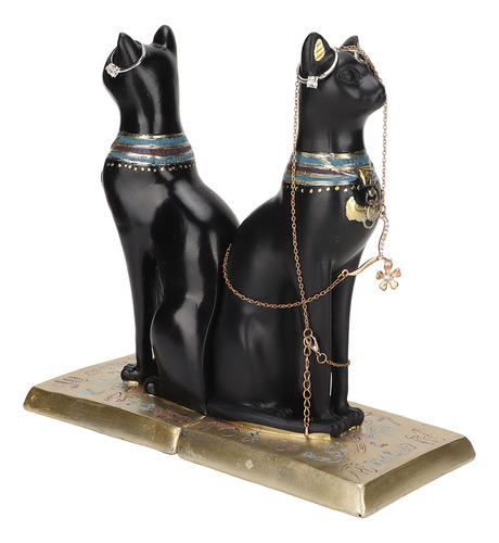 Estantería De Resina Con Exquisita Escultura De Gato Egipcio