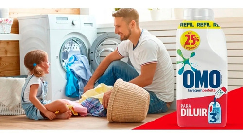 Sabão Líquido Omo Concentrado Lavagem Perfeita - Refil 500ml