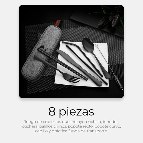 Conjunto De Talheres De Viagem, Conjunto De 8 Peças De Aço