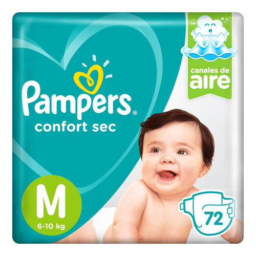 Pampers Confort Sec pañales talle M 72 unidades