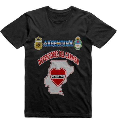 Remera Infantil Negra Defensores Del Carmen Rio Gallegos