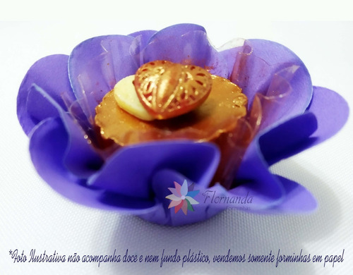 100 Forminhas Doces Flor Dupla Papel Casamento Aniversário