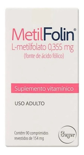 Suplemento Vitamínico Metilfolin Com 90 Comprimidos Sabor Sem sabor