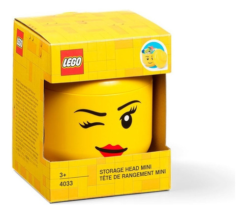 Caja Apilable Organizador Lego® Cabeza Head Mini 4033 Orig Color Amarillo / Winking