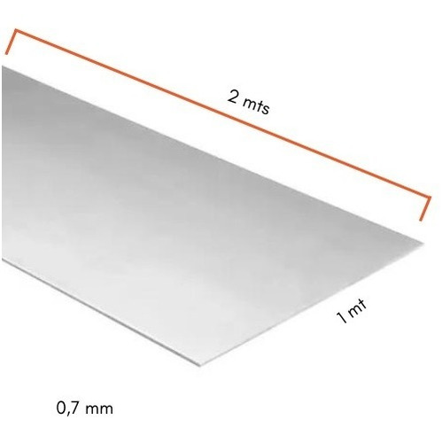 Imagen 2 de 5 de Chapa Lisa 1mt X 2mt X 0,7mm