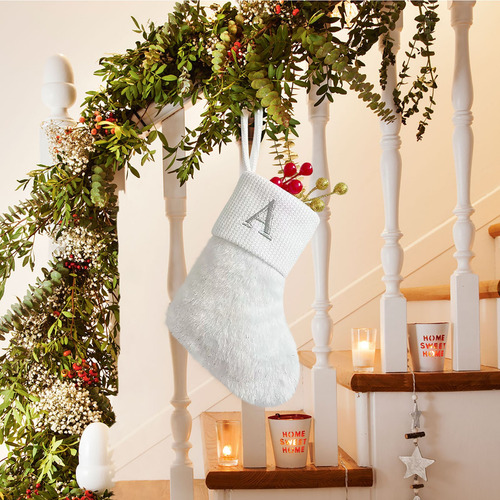 Calcetines Con Adorno Navideño, Calcetines Blancos De Seda B