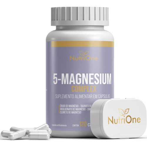 5 Magnesium +penta Magnésio Complex 120 Cápsulas - Nutrione Sabor Sem Sabor