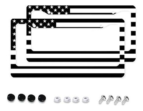 Marco - Aluminum License Plate Frame, 2pcs 2 Holes Black Lic