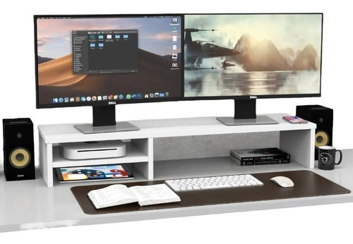 Mesa Elevada Setup Gamer Suporte Para Dois Monitores 90 Cm
