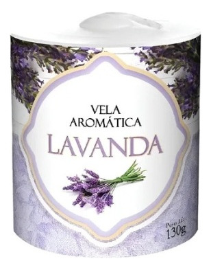 Kit C/ 12 Velas Aromáticas Lavanda 130g 72h Queima C Display Lavanda Lisa Lavanda