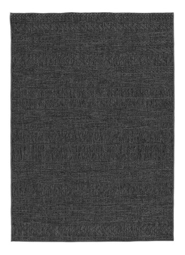 Tapete Decorativo Indoor Outdoor Tipo Yute Siros 160x230 Cm Diseño De La Tela 6315 Gris Oscuro