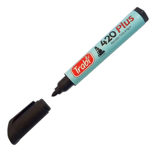 Marcador Permanente Al Agua Trabi 420plus Negro X 12unidades