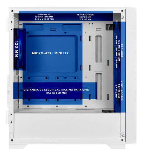 Gabinete Xtreme Ring Sonic Micro Atx 4 Fan Usb-c Argb