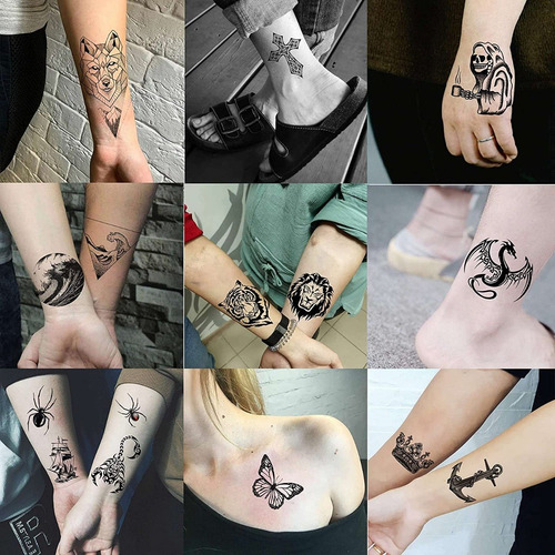 39 Tatuaje Tatuaje Temporal Falso Brazo Pernera Hombre Color 39pcs León