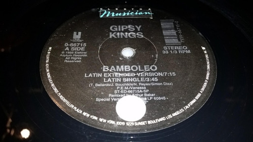 Gipsy Kings Bamboleo Vinilo Maxi Tapa Blanca Usa 1988