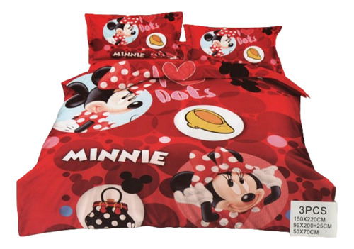Sábana Infantil 3 Piezas - Minnie Mouse - I Love Dots 