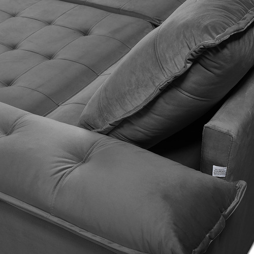 Sofá Cama Retrátil E Reclinável 4 Lugares 240cm Em Wt Cor Cinza
