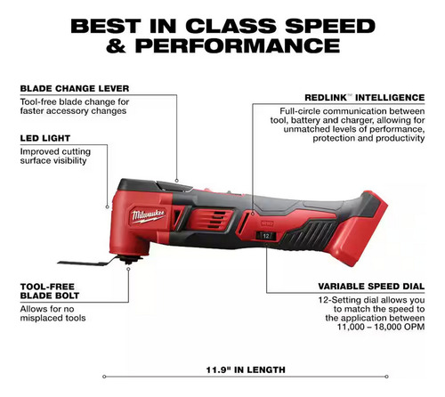Milwaukee M18 18v Multioscilant Wireless Ion Kit with A 1.5 Ah Battery and Charger (2626-21)
