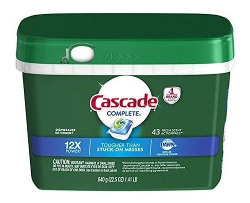 Cascade Actionpacs Detergente Para Lavavajillas, Aroma Fresc