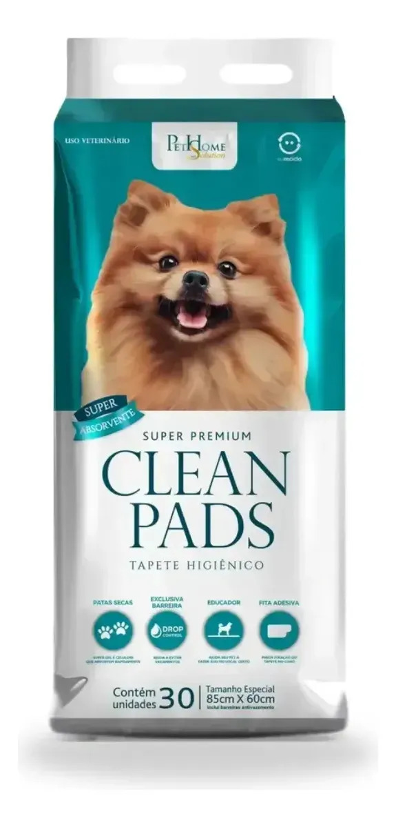Tapete Higiênico Clean Pads C/30 Unidades - 85x60cm