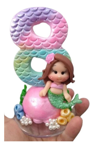 Vela Temática La Sirenita En Porcelana Fría